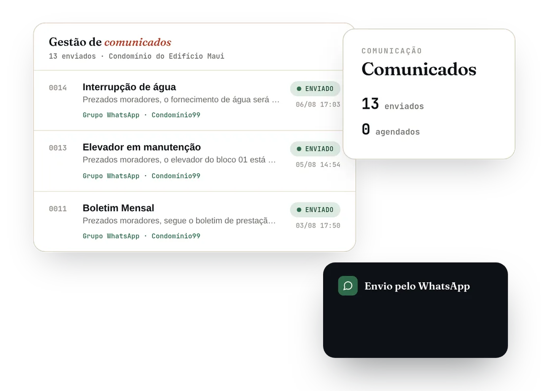 Gestão de comunicados